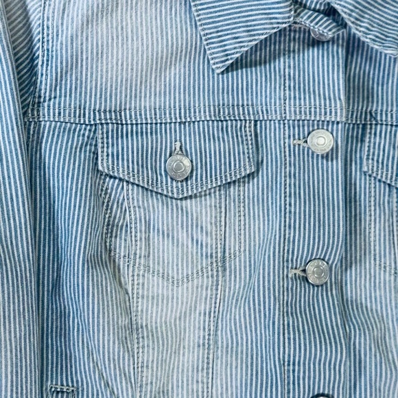 🆕 NINE WEST WOMEN'S Pinstripe Sarah Denim Jacket Size XXL - Picture 15 of 16